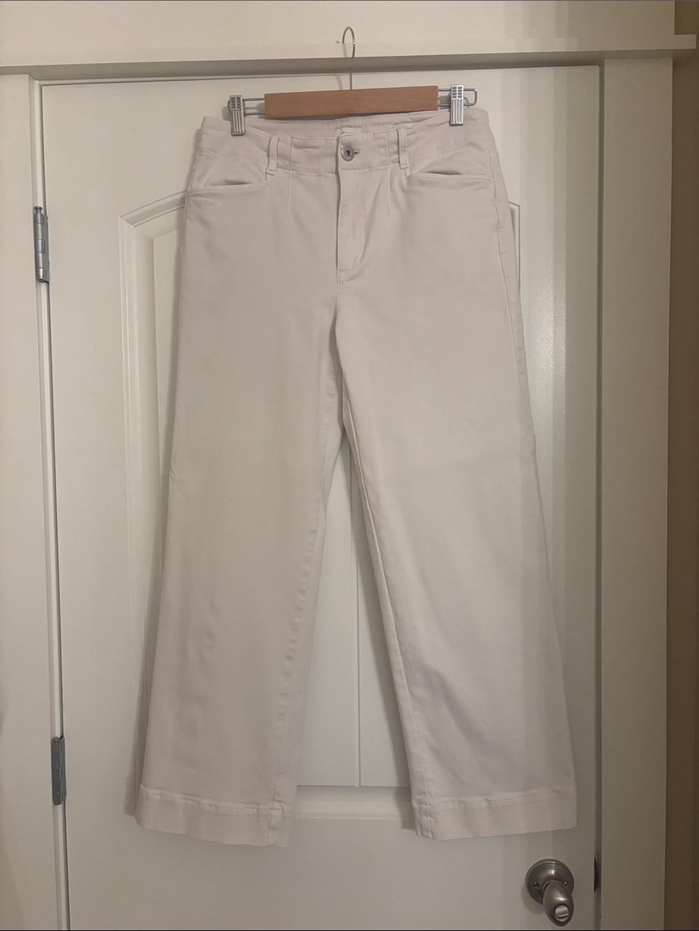 J. Jill Cream Wide-Leg Jeans Petite